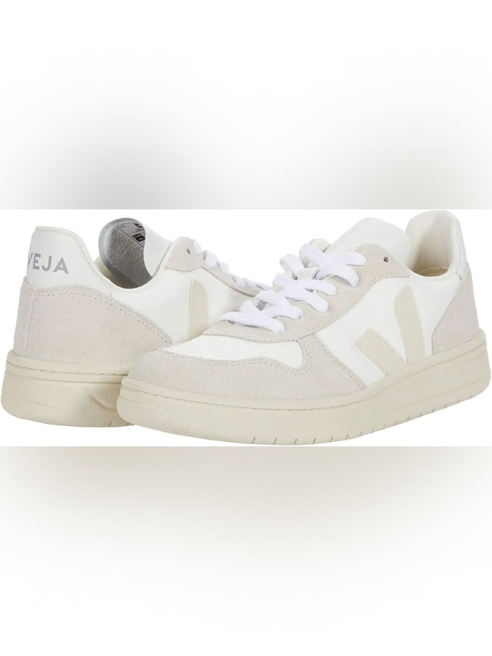 Veja Women’s White & Light Beige Low-Top Sneakers